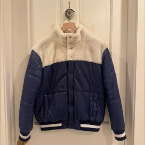MOTHER Navy and Cream Puffer Jacket